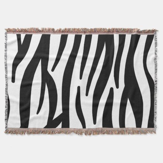Couverture imprimé zèbre noir blanc (Devant)