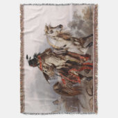 Couverture Indien Blackfoot sur le cheval Arabe étant chassé (devant Vertical)