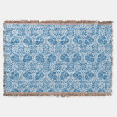 Couverture Indigo Blue Floral Faux Lace Motif (Devant)