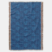 Couverture Indigo Blue Floral Faux Lace Motif (devant Vertical)