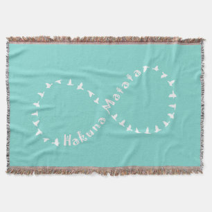 Couverture Infini Hakuna Matata - bleu et blanc turquoises