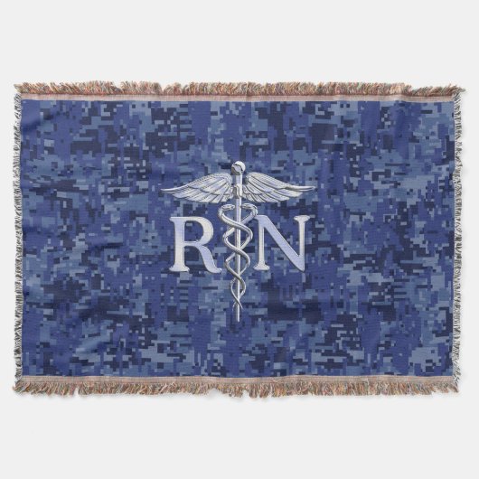 Couverture Infirmière autorisée RN Caduceus sur Camo bleu de  (Devant)