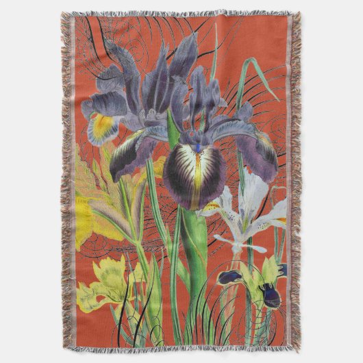 Couverture Iris Floral Imaginaire Rouge 2.0 (devant Vertical)
