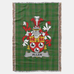 Couverture Irish Allen Manteau d'armoiries Famille Crest Irla