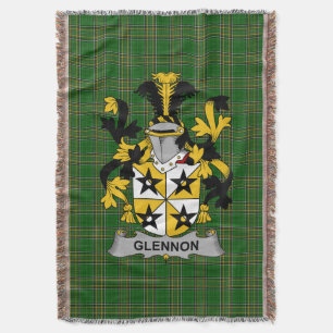 Couverture Irish Glennon ou Glenane Coat of Arms Family Cres