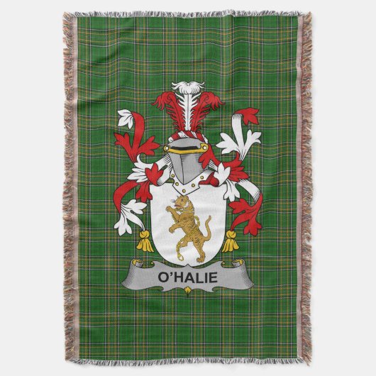 Couverture Irish Halie ou O_Halie Armoiries de Family Crest (devant Vertical)