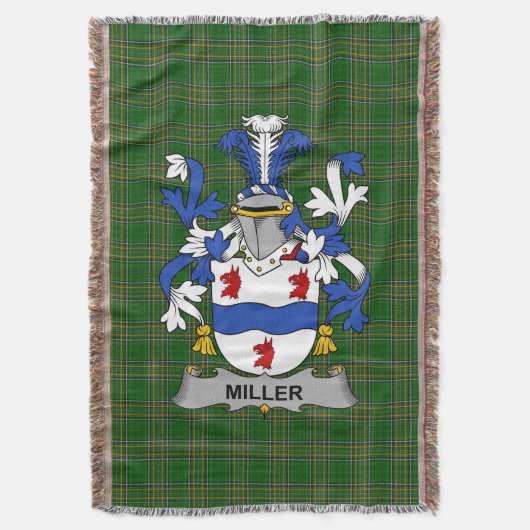 Couverture Irish Miller Armoiries Family Crest Irlande (devant Vertical)