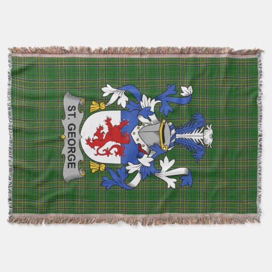 Couverture Irish St George Manteau d'armoiries Famille Crest (Devant)