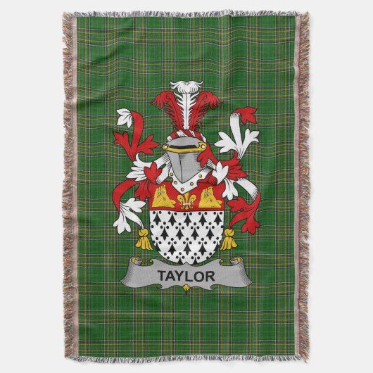 Couverture Irish Taylor Armoiries Family Crest Irlande (devant Vertical)