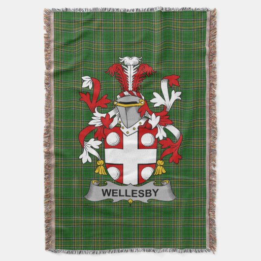 Couverture Irish Wellesby Coat d'armoiries Famille Crest Irla (devant Vertical)