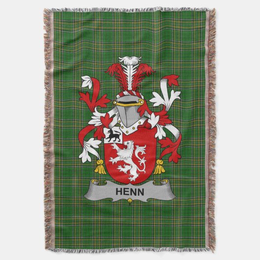Couverture Irlandais Henn Manteau d'armoiries Famille Crest I (devant Vertical)