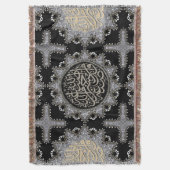 Couverture Islam Blessings Arabic Calligraphy Sliver Black (devant Vertical)