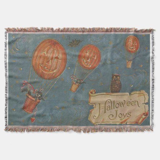 Couverture Jack O' Lantern Ballon Dirigeable Chat Noir Hibou (Devant)