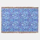 Couverture Jacobean Floral Damask, Cobalt bleu et blanc (Devant)