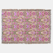 Couverture Jacobean Floral Damask, rose, violet et Brown (Devant)
