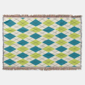 Couverture Jacquard bleu et vert (Devant)