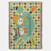 Couverture Jacquard personnalisé Snowmen Jeu de vacances (devant Vertical)