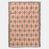 Couverture Jacquard Preppy classique en rose et vert (devant Vertical)
