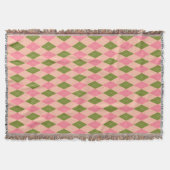 Couverture Jacquard Preppy classique en rose et vert (Devant)