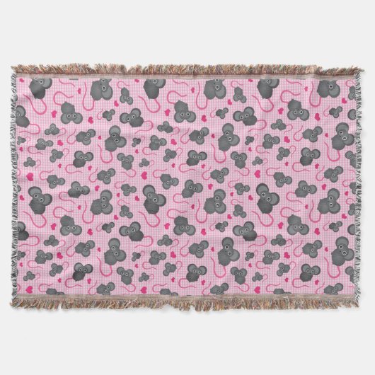 Couverture J'aime mon motif de souris dans le rose (Devant)