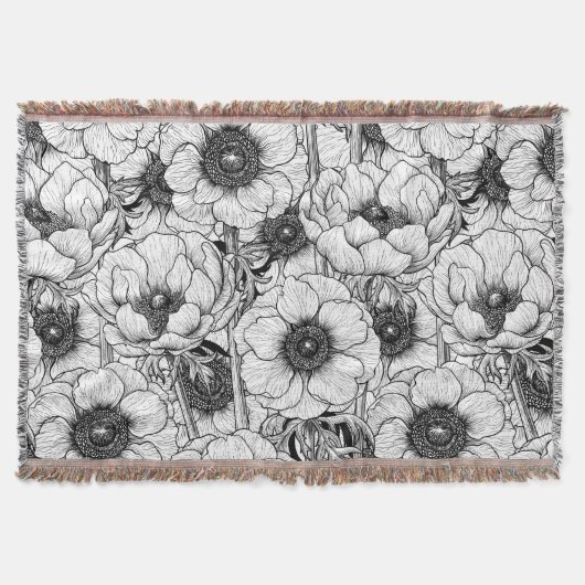Couverture Jardin d'anémones en noir et blanc (Devant)