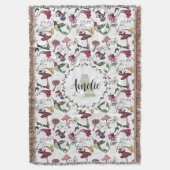 Couverture Jardin et Fleurs Monogramme Floral Colibri (devant Vertical)