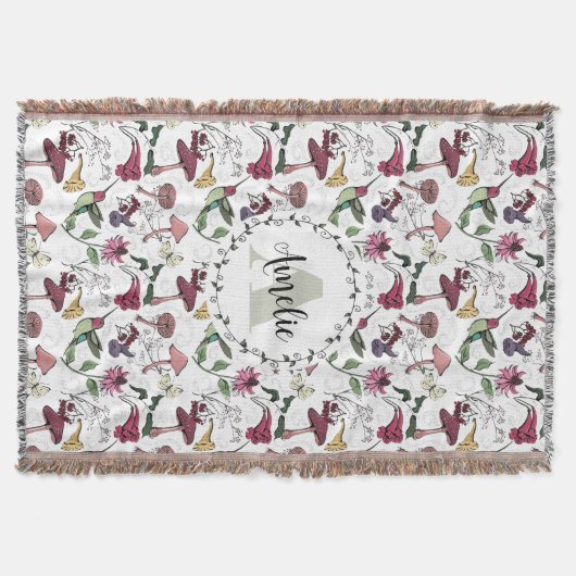 Couverture Jardin et Fleurs Monogramme Floral Colibri (Devant)