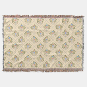 Couverture Jardin fleuri vintage impression de bloc Cottageco