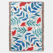 Couverture Jardin magique - rouge et turquoise (devant Vertical)