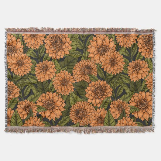 Couverture Jardin Orange Dahlia (Devant)
