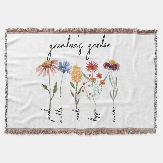 Couverture Jardin personnalisé de grand-mère Anniversaire per (Devant)