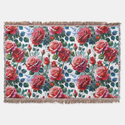 Couverture Jardin Rose romantique Imprimer (Devant)