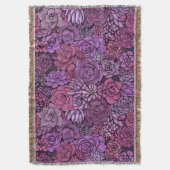 Couverture Jardin succulent en rose et violet (devant Vertical)