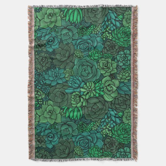 Couverture Jardin succulent en vert (devant Vertical)