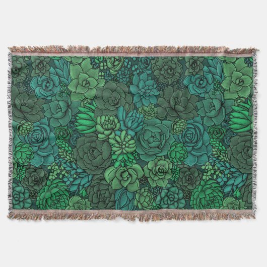 Couverture Jardin succulent en vert (Devant)