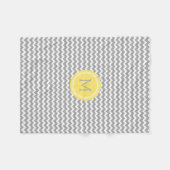 Couverture jaune de monogramme de motif de Chevron (Devant (Horizontal))