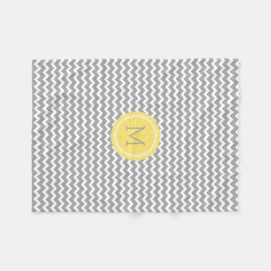 Couverture jaune de monogramme de motif de Chevron (Devant (Horizontal))