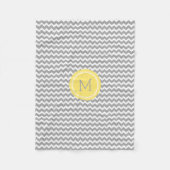 Couverture jaune de monogramme de motif de Chevron (Devant)