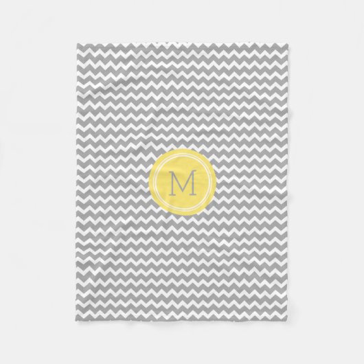 Couverture jaune de monogramme de motif de Chevron (Devant)