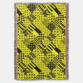 Couverture Jaune Noir Mixte Conception Motif Patchwork (devant Vertical)