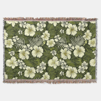 Couverture Jaune tropical et floral vert