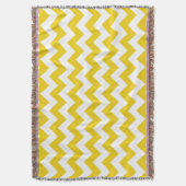 Couverture Jaune Zigzag, Jaune Chevron, Motif géométrique (devant Vertical)
