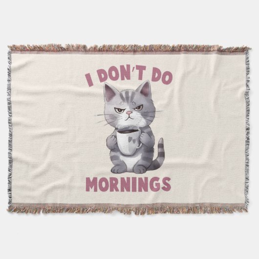 Couverture Je ne fais pas le matin - Chat gris avec café (Devant)