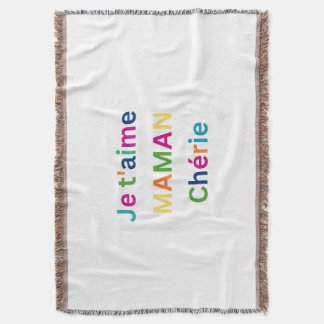 Couverture "Je t'aime MAMA chérie" Cute Throw Blanket