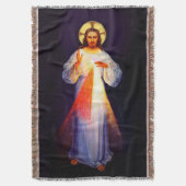 Couverture Jésus Divin Mercy Blanket Blanche (devant Vertical)