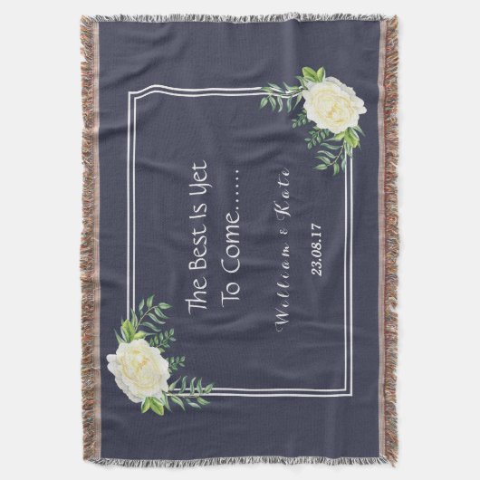 Couverture Jet d'anniversaire de mariage de bleu marine (devant Vertical)