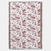 Couverture Jet de Toile De Jouy Cranberry de cailles (devant Vertical)