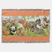 Couverture Jet fait sur commande tissé de bébé de jungle (Devant)