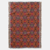 Couverture jeté rouge feu orange noir (devant Vertical)