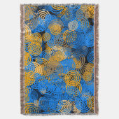Couverture jetée à cercles concentriques bleus et (devant Vertical)